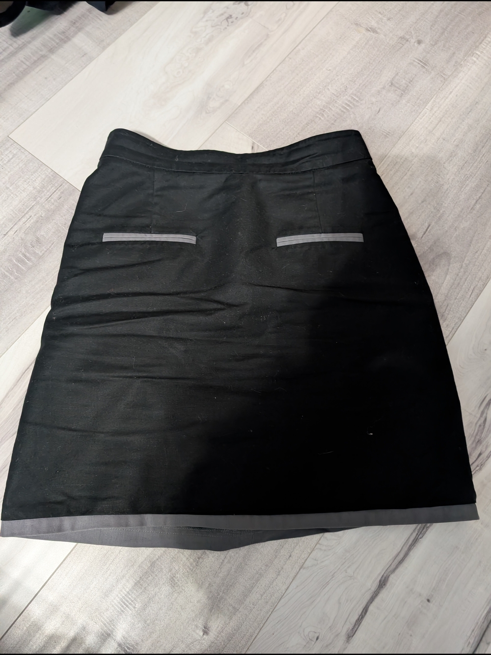 Jacob Black Pencil Skirt with Gray Trim